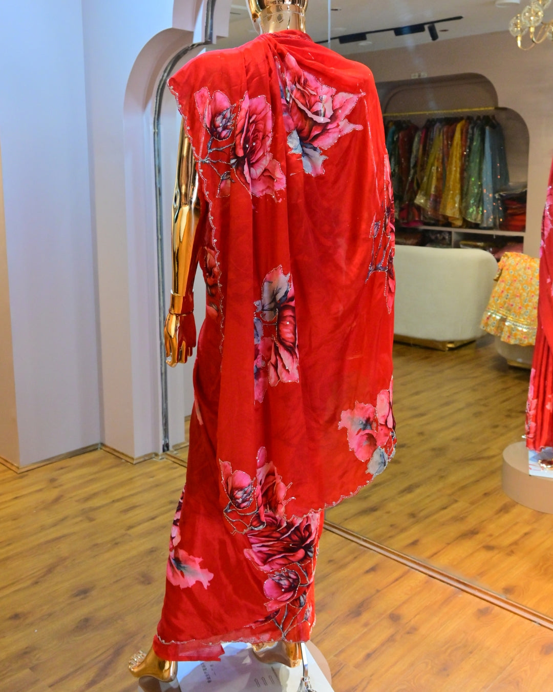 Floral printed saree