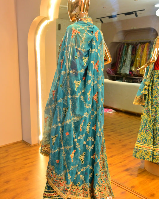 Embroidered wedding lehenga