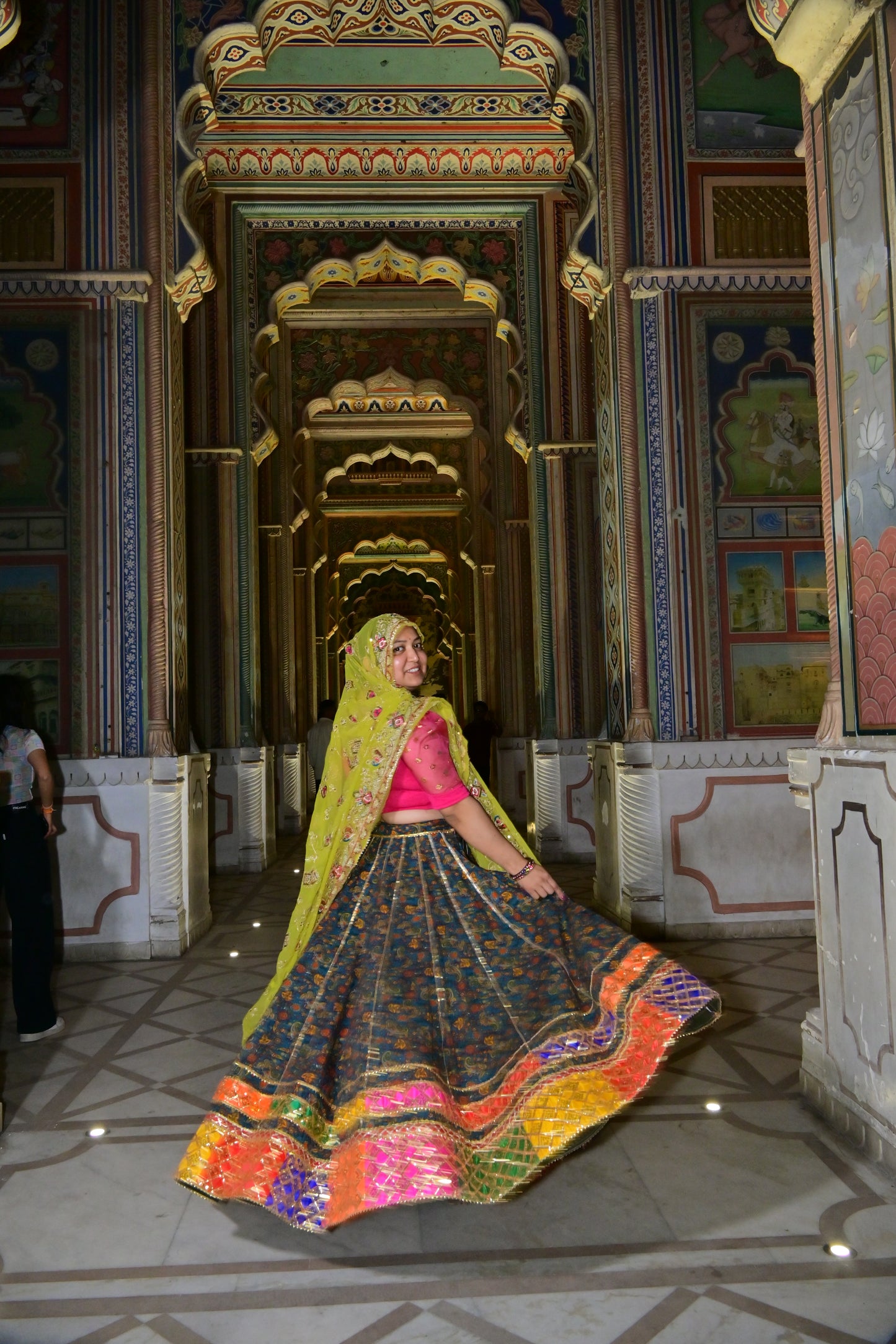 Multicolor Rajasthani Lehenga with Gota Patti Dupatta