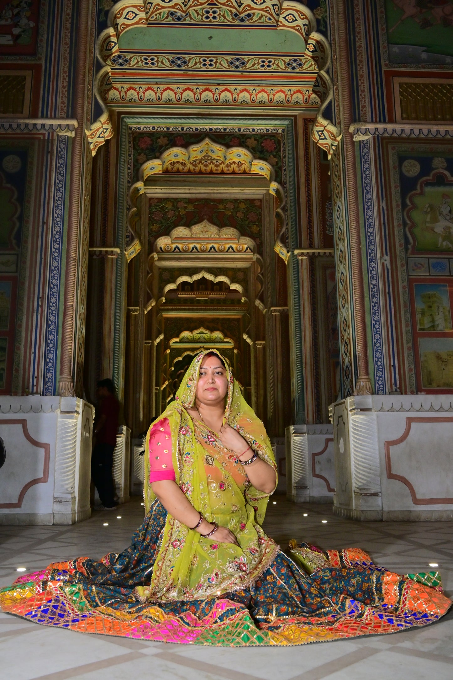 Multicolor Rajasthani Lehenga with Gota Patti Dupatta