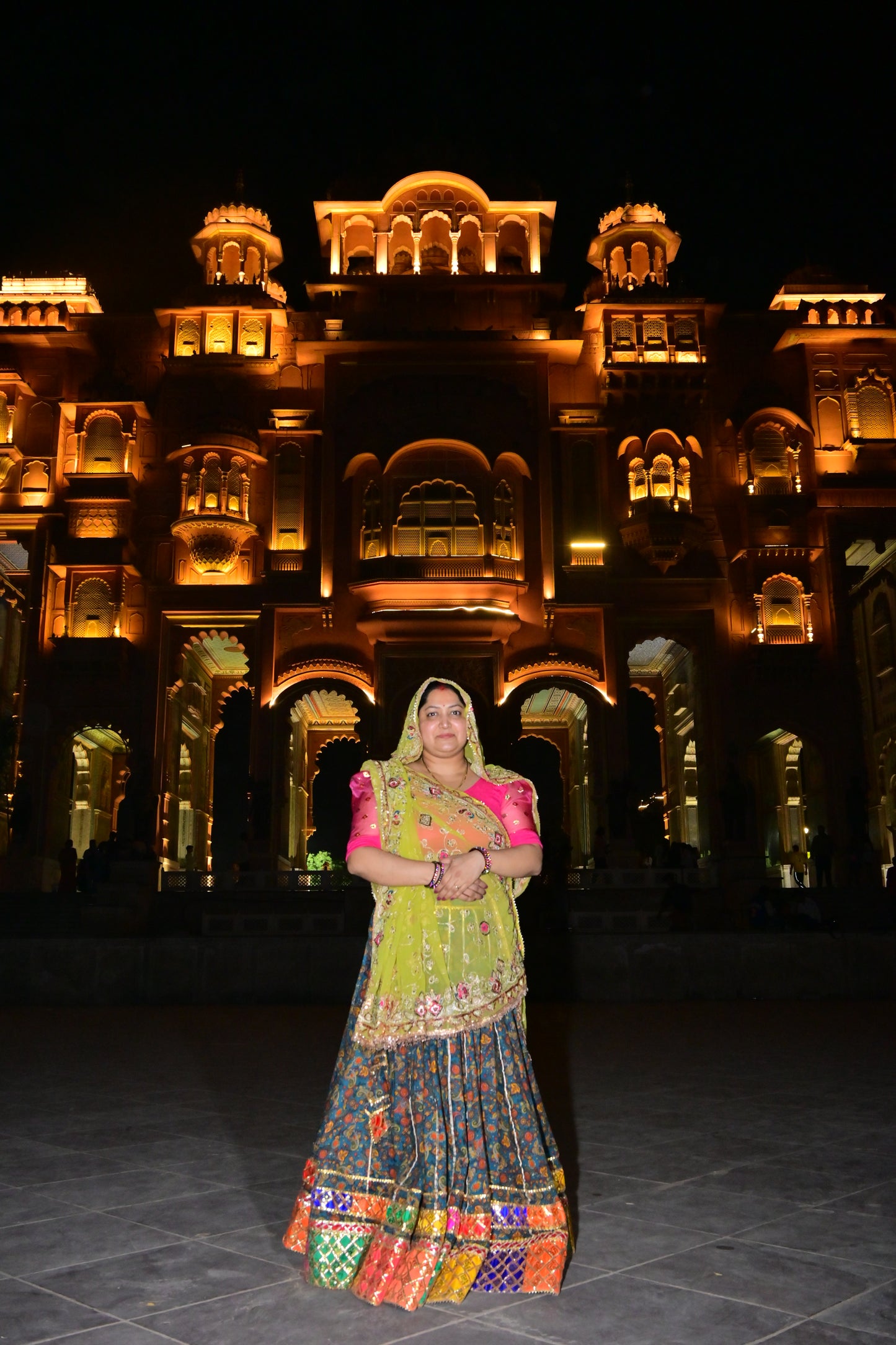 Multicolor Rajasthani Lehenga with Gota Patti Dupatta