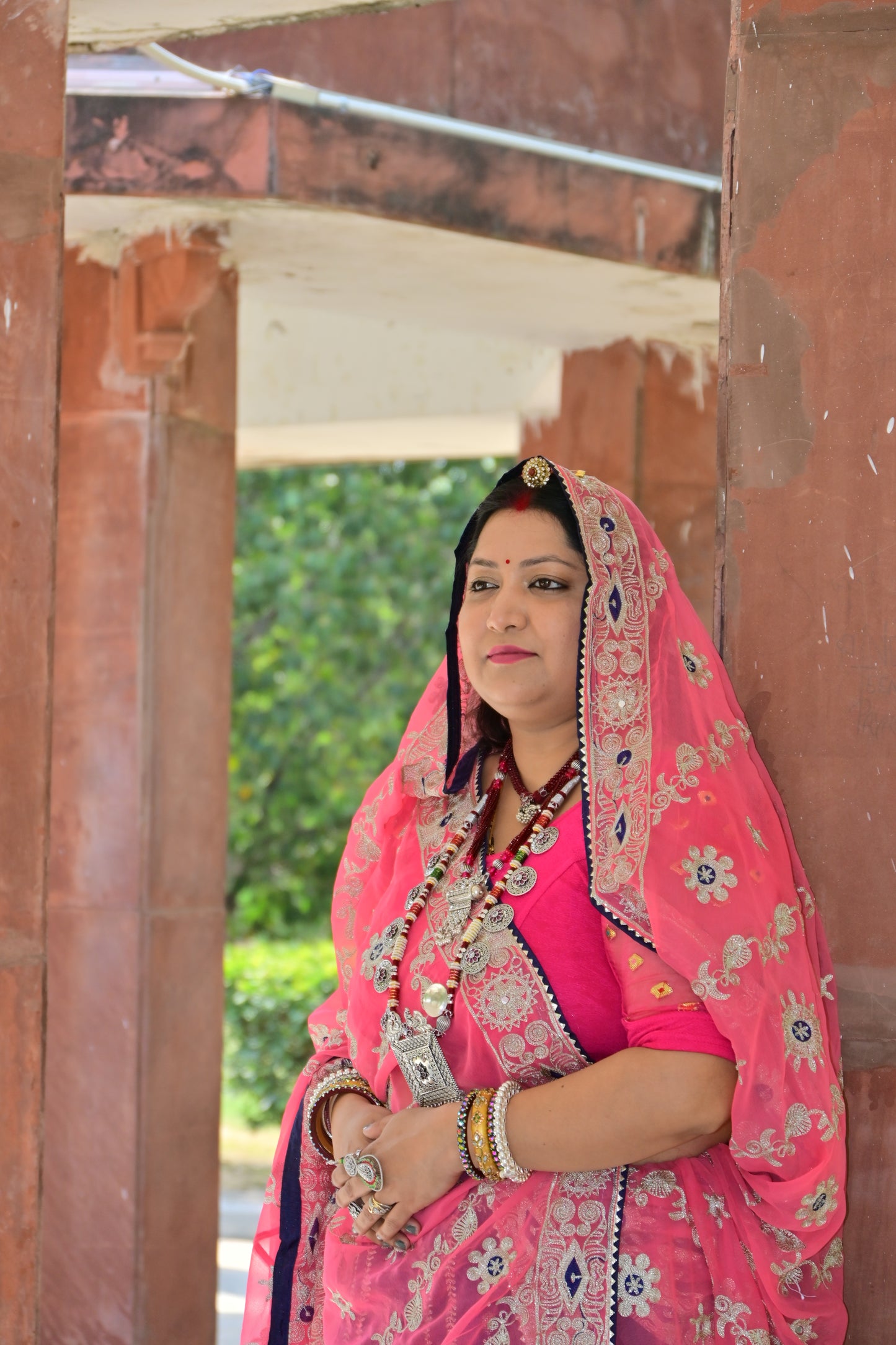 Rajasthani Pink Lehenga Choli with Mirror Embroidery