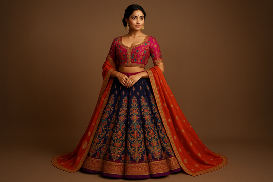 Mirror Work Lehenga Choli – Sparkle with Rajasthani Glamour ✨