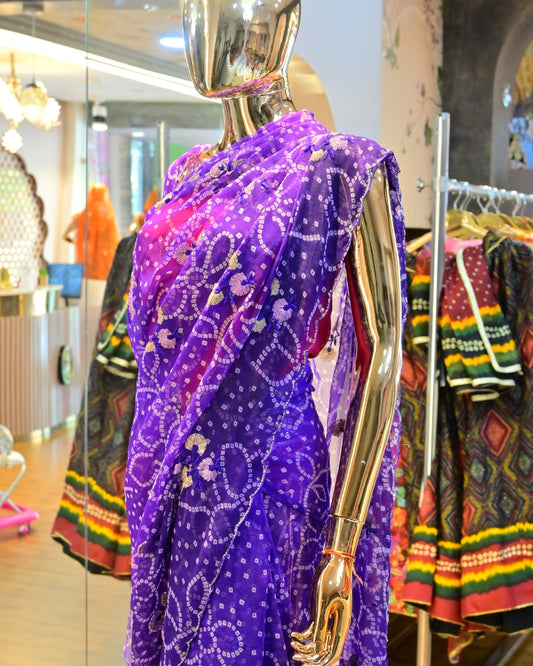Tie-dye saree Jaipur